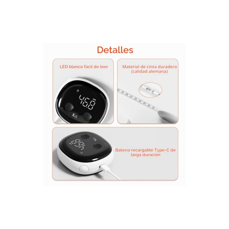 Fitdays - Cinta métrica inteligente para cuerpo, herramienta Bluetooth para