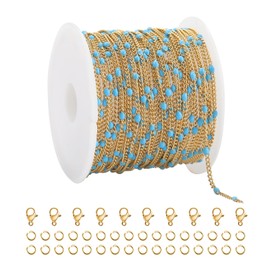 YOUBEIYEE - Cadena fina de acero inoxidable chapada en oro de 5 metros