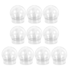 Veemoon 10Pcs Christmas DIY Snow Globe Plastic Fillable Display Balls Water Globe Jar with Screw Off Caps for Crafts Home Decoration 7.30X6.70X6.70CM