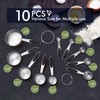 HOTEC Stainless steel Measuring Cups and Spoon Set, 10pcs Black