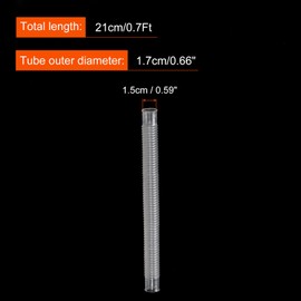 MECCANIXITY Washing Machine Drain Hose 0.7Ft PVC Extension Inner Connecting Pipe Clear Corrugated Flexible Internal Hose for Washer