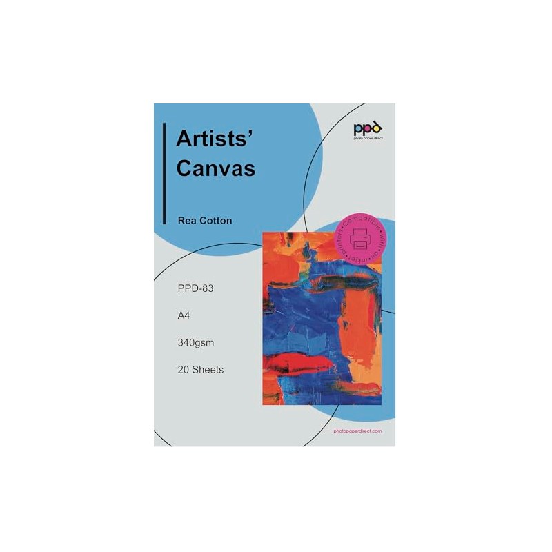 PPD Inkjet Giclee True Art Canvas A4 340gsm x 20
