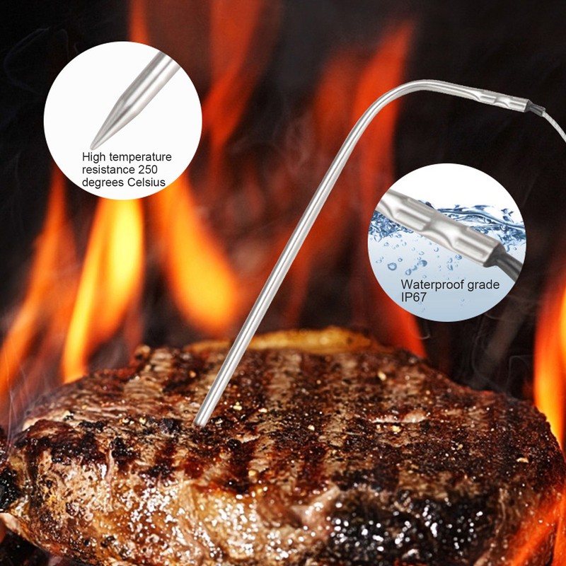 Barbecue Oven Thermometer Dual Probe Electronic Digital Display Touch Button