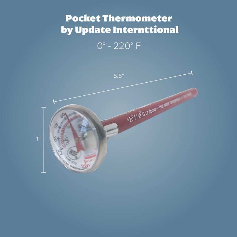 Update International (THP-220) 5 1/2" Long Dial Pocket Thermometer