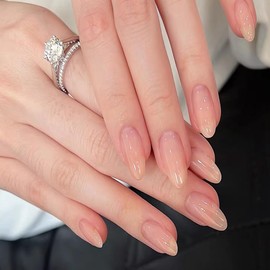 YXRXKJ Nail Tips, Medium, 24 Pieces, Nail Tips, Short, Popular, Japanese Style, Cute, Simple, Stylish, False Nails, Short, Spring & Summer, Bride Nails, Glossy, Coming of Age Ceremonies, School