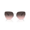 Coach HC7156D Sunglasses, Shiny Silver/Grey Pink Gradient, 60 mm