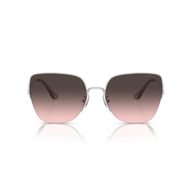 Coach HC7156D Sunglasses, Shiny Silver/Grey Pink Gradient, 60 mm
