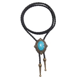 Joxevyia - Turquoise Stone Bolo Tie for Men Western Cowboy Tie Unisex Accessory Groomsmen Gifts, Jbl007-turquoise-gold, Único
