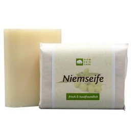 Neem Soap 85g Handmade Vegan Vegetable Oil Soap with Precious Neem Oil Based on Olive Oil and Coconut Oil