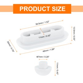 uxcell 8Set Toilet Seat Buffer, Anti-Slip Plastic Toilet Seat Bumper Kit, Universal Buffer Toilet Lid Rubber Bumpers for Home Hotel, White