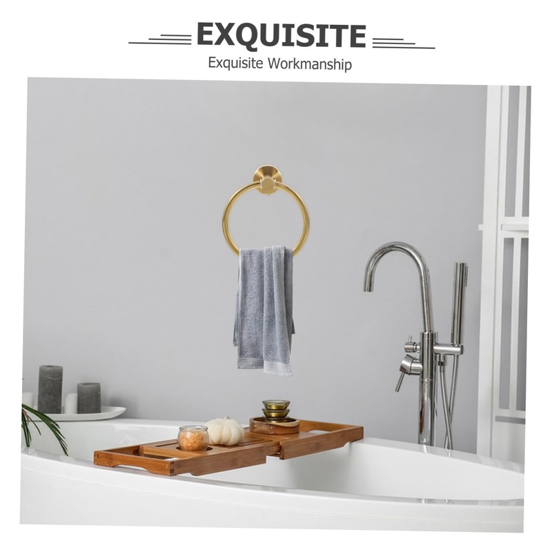 Gold Towel Ring Stainless Steel Bathroom Wall Mounted Towel Holder