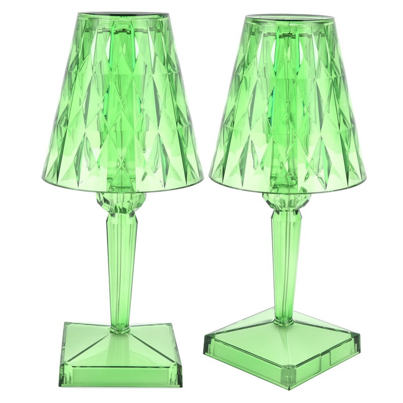 LED Crystal Table Lamp Transparent Prism Dimmable Desk Lamp USB