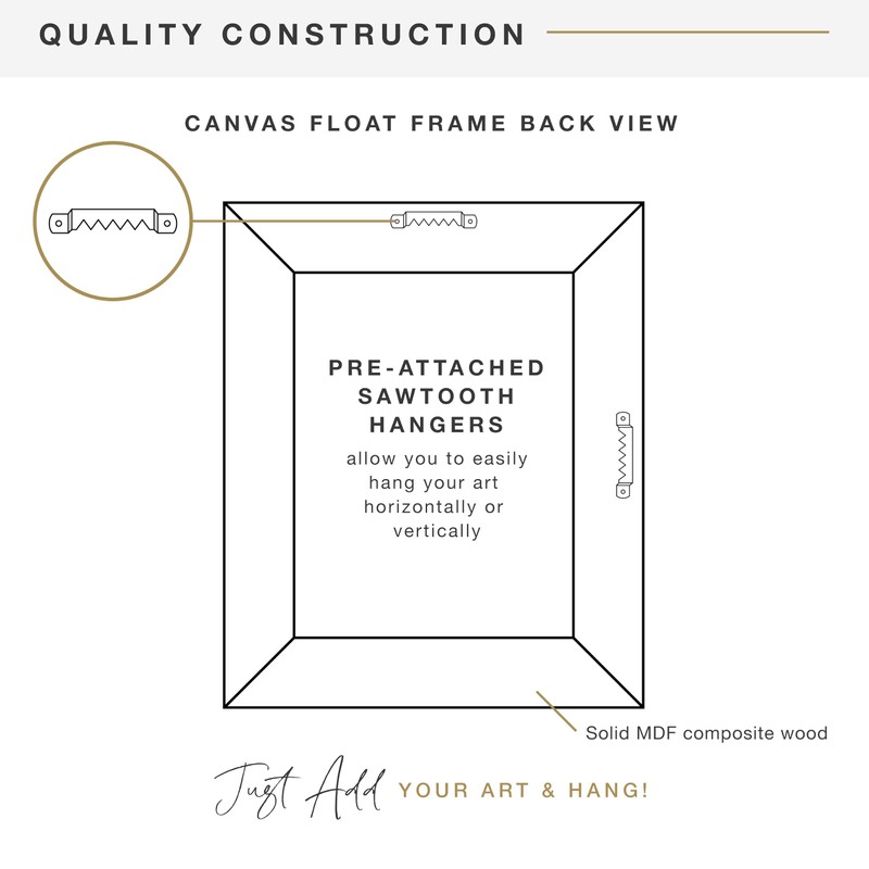 MCS Canvas Float Frames 18x24 Frame, Walnut Woodgrain for Finished