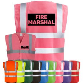 Corporate Togs FIRE MARSHAL Hi-Vis Safety Vest - High-Visibility Waistcoat Tabard, British Standard CE Marked, Fastening Vest | Protective Safety Wear