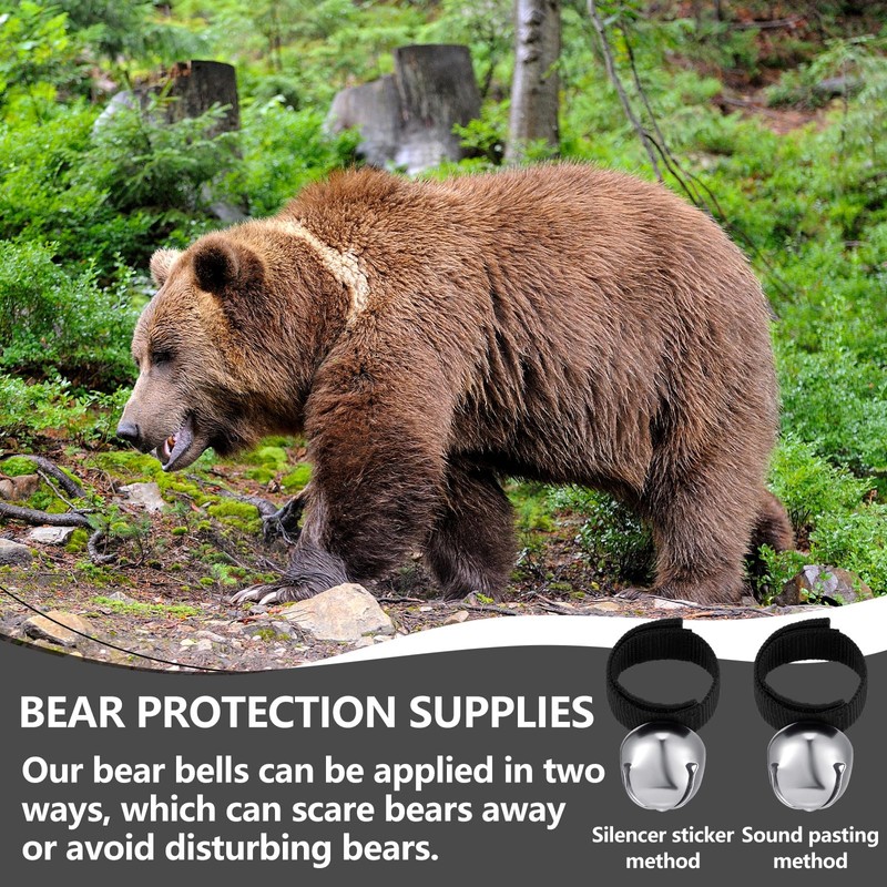 Gemscream 4 Sets Bear Bells with Whistle for Hiker, Loud
