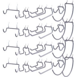 KINOMI 24 Pack Pegboard Hooks Heavy Duty Tool Hooks Pegboard Drill Holder Power Tool Holder, Value Set, Large Pegboard Accessories and Hooks for Tools, Power Drills, Art and Craft Supplies etc