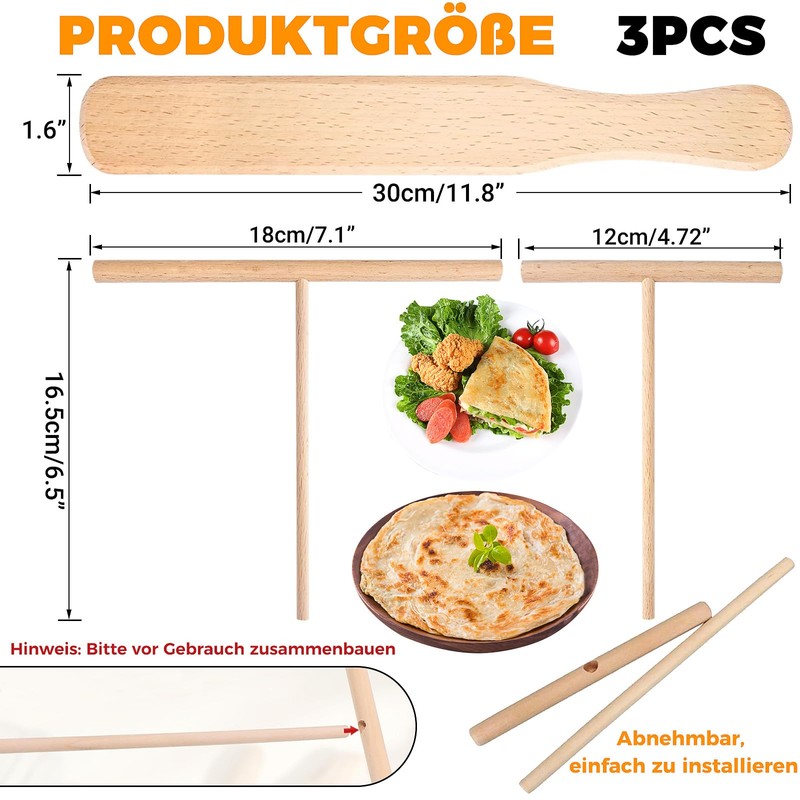Crepes distributor, 3 pieces crepe slider, baking tools, T-shape crepes