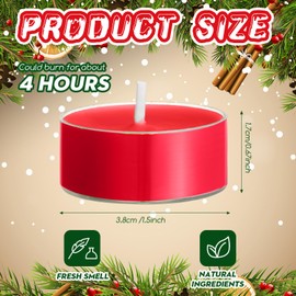 Conelist 24 Pack Colored Scented Tealight Candles Bulk Small Mini Fragrance Tea Lights in Clear Cups Colored Tea Warmer Candles Aromatherapy Relaxing Mini Candles (Christmas Color)