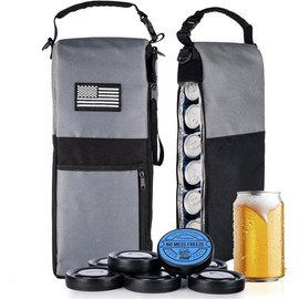More Capacity Golf  Sleeve with Enhanced Adjustable Strap - Golf Bag  Cooler with 7 Ice Pucks, Leak-Proof Zipper & Triple Insulation - Customer-Favorite Golfing Gifts & Golf Bag Accessories - Color: Classic Edition with Ice Pucks