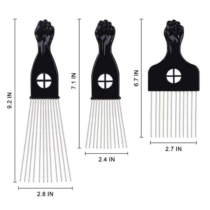3 Pcs Hair Pick Comb for Curly Hair