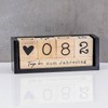 Würfel Countdown Kalender Holz Natur Schwarz Holzkalender Tischkalender Themenleiste Tageszähler