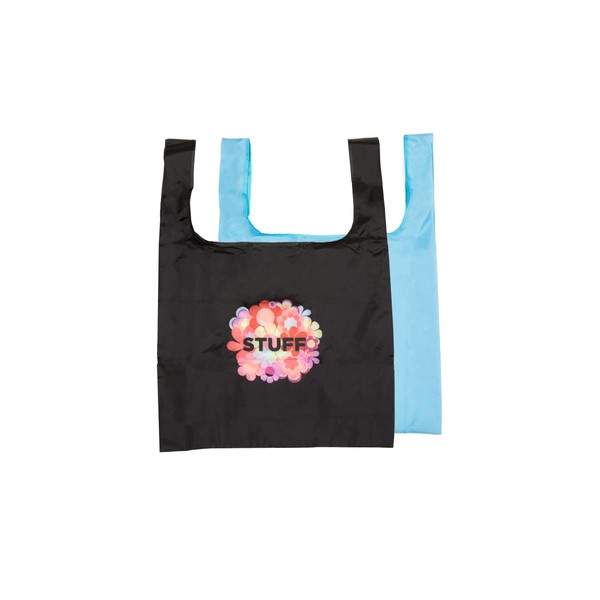 MIAMICA Unisex's Travel Tote Bag Packable Reusable, Black & Blue,