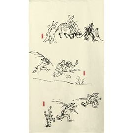 Noren 91160 Choju-giga Tapestry for Shops Stylish Scene Collection 03 Width 33.5 x Length 59.1 inches (85 cm) x Length 59.1 inches (150 cm)