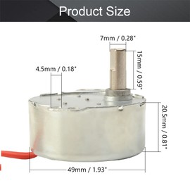 Fielect Synchronous Motor AC 12V 5-6RPM Turntable Motor CW/CCW Direction 4W TYC-50 Double Flat Tapping Shaft
