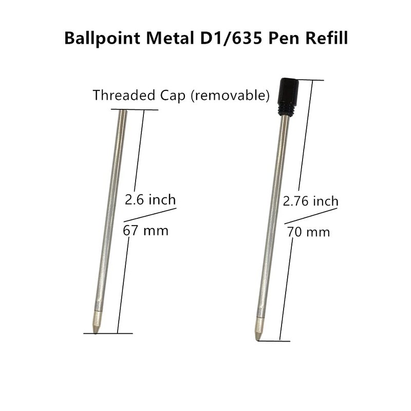 Ballpoint Metal D1 Refill for Multifunction Pen, Medium Point Blue