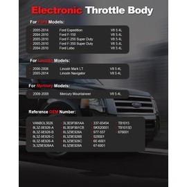 VANBOL Electronic Throttle Body Compatible with 2005-2014 Ford Expedition F150 F250 F350 Super Duty & Lincoln Mark LT Navigator V8 5.4L Replace 8L3Z-9E926-A 6L3Z9E926A