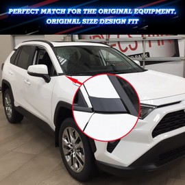 x xotic tech Exterior Front Side Door Window A Pillar Molding Cover Trim, Glossy Black, Compatible with Toyota RAV4 2019 2020 2021 2022 2023 2024 2025
