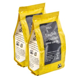 M&S English Breakfast Loose Leaf Tea, Full Bodied, Strength 4, Fairtrade - Set of 2 x 150g Bags