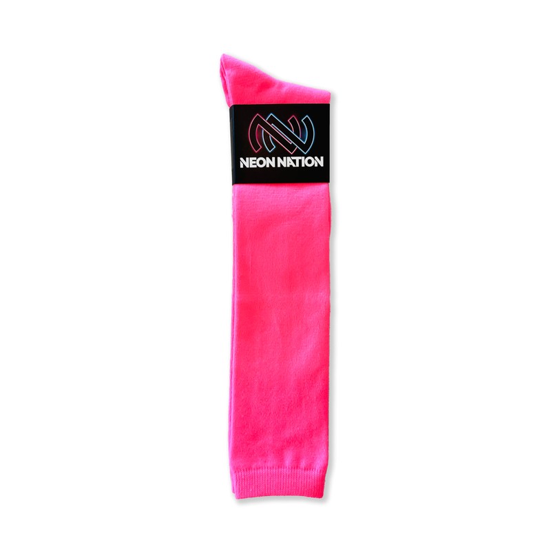 Solid Color Knee High Tube Socks with No Stripes (Neon