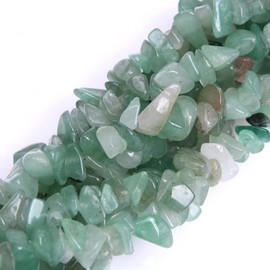 HAAMIIQII 5-8mm Natural Green Aventurine Chips Beads Irregular Chip Stones Loose Gemstone Beads Energy Healing Beads for Jewelry Making Strand 30 Inch
