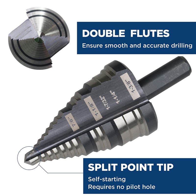 SHARPTOOL 1/4 to 1-3/8 Inches M2 HSS Step Drill Bit