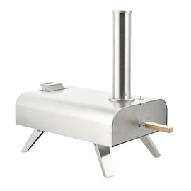 DWVO Pizza Oven Outdoor Wood-Fired 12 Inch Outdoor Pizza Oven with Rotatable Pizza Stone, Pizza Maker Portable Stainless Steel Pizza Grill, Silver Party Use