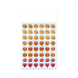 PartyErasers 6 Sheets Popular Smiling Faces Red Heart Stickers (288 stickers)