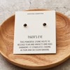 Philip Jones Tigers Eye Stud Earrings with Quote Card