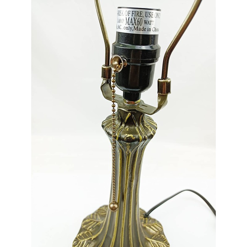 Tiffany Lamp Holder, Lamp Base, Antique Brass, Alloy, 1-Zipper Lamp