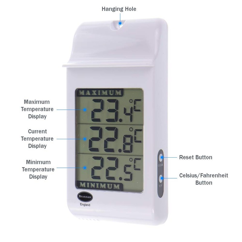 Digital Max Min Thermometer - Monitor Maximum and Minimum Temperatures
