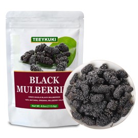 Premium Dried Black Mulberry 4oz (113g), Natural Sweet & Tart Superfruit for Tea, Snack, or Baking, Non-GMO