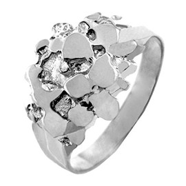 Nugget Rings Men's 925 Sterling Silver The Stoic (Size 6.5)