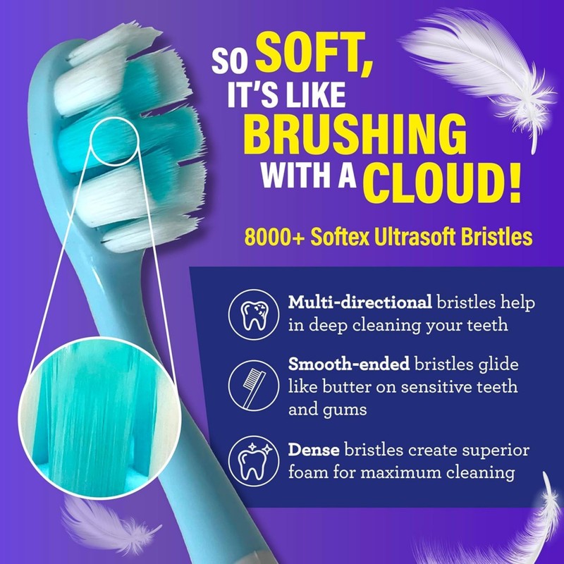 GuruNanda Butter On Gums Toothbrush, ADA Accepted, with 8000+ Ultra