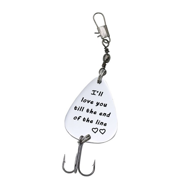 Fishing Lure Gift for Boyfriend Husband I'll Love You Till The End of The Line Christmas Valentines's Day Tackle Box Fisherman Gift for Husband (White)