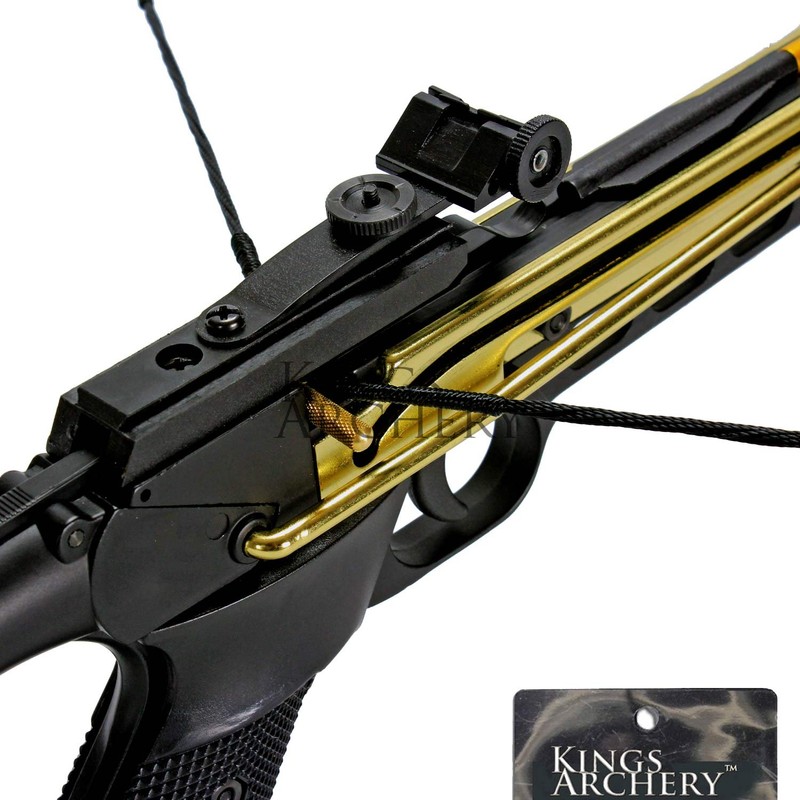 Pistol Crossbow Self-Cocking 80 LBS with Adjustable Sights and a