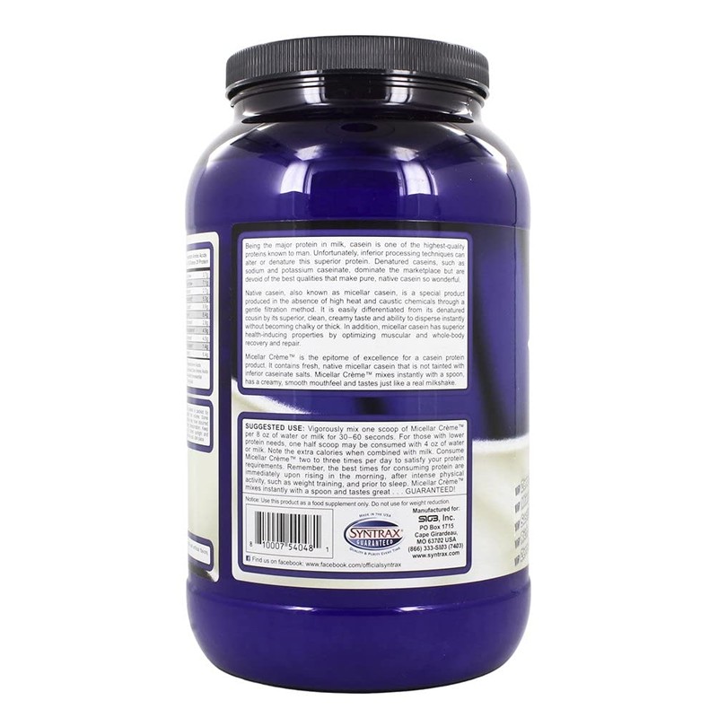Syntrax Syntrax Nutrition Micellar Creme Protein Powder, Fresh, Native Micellar