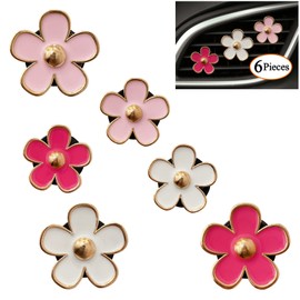6 Pieces Daisy Air Vent Clips Flower Car Decoration Car Air Freshener Clips Air Conditioning Outlet Clip Car Interior Decor Charm Colorful Car Interior Accessories for Girls Women (Colorful)