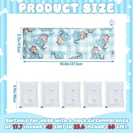 Dog Cooling Bandana Collar with 5 Recyclable Ice Packs Collar Cooling Pet Scarf for Dogs Adjustable Ice Chill Out Collars Scarf Neck Cooler Wrap for Summer Cat Small Medium Large Dogs(Blue Dinosaur)