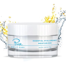 Pure Daily Care- Crema hidratante esencial con ácido hialurónico (1,66 oz): crema facial hidratante de uso diario sin silicona