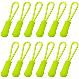 20 Pcs Nylon Cord Extension Zipper Tab Tags Cord Pulls for Backpacks, Luggage, Jackets, Purses, Handbags (Fluorescent Green)